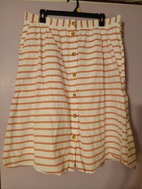Red And White Striped Skirt